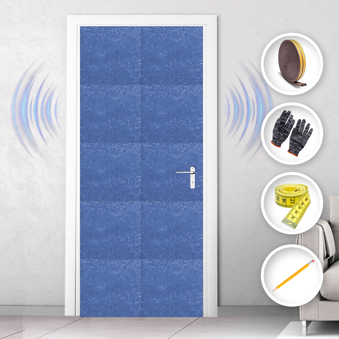 طقم عازل للصوت للباب من Arrowzoom، لوحات صوتية الكل في واحد KK1184