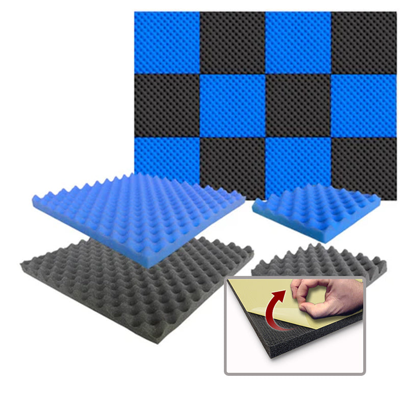 Arrowzoom Eggcrate Convoluted Acoustic Foam - Series Black x Blue Bundle - KK1052