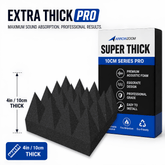 Arrowzoom Pyramid 10/15cm Thick Acoustic Foam Series PRO - Black - KK1471