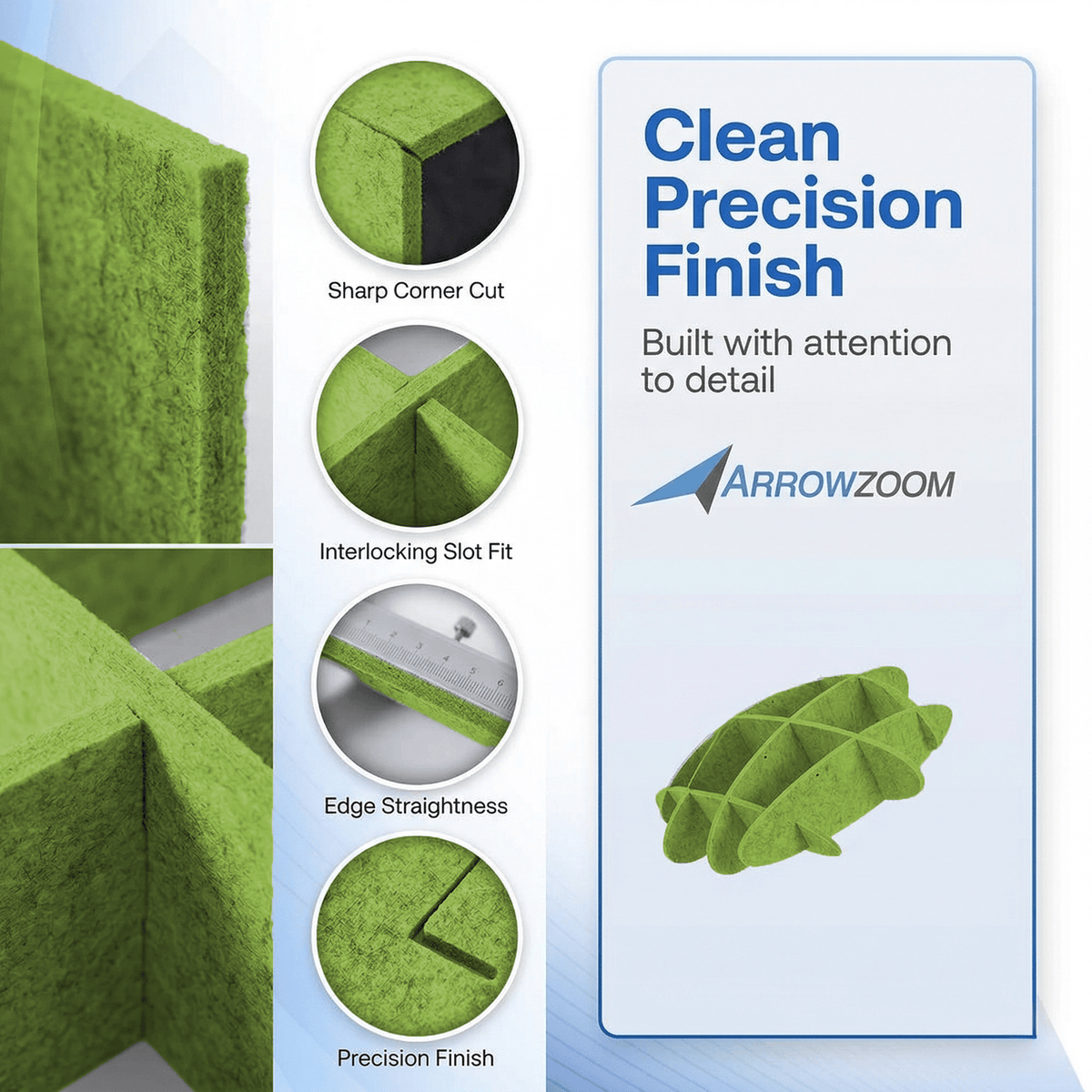 Arrowzoom EchoArt Elegant Sound Absorbers Hanging Ceiling Panels Green cm - KK1461