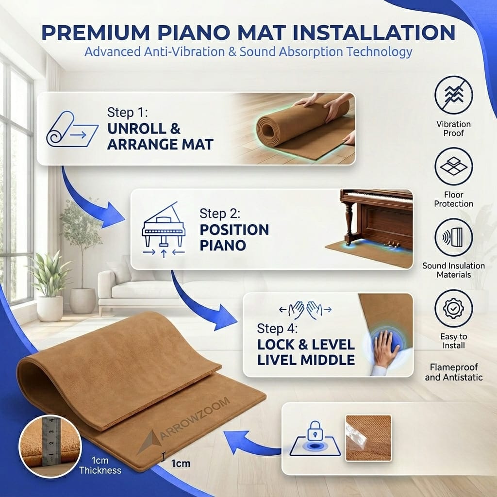 Quiet Your Piano for the Neighbor Below — Anti-Vibration Floor Mat (KK1248)