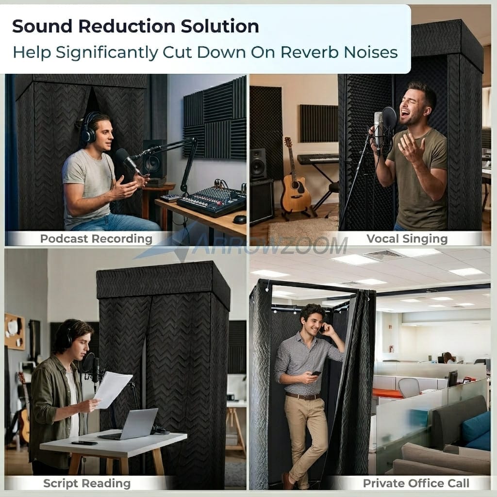 Studio-Quality Portable Vocal Booth — Kill Outside Noise, Set Up in 15 Min (KK1250)