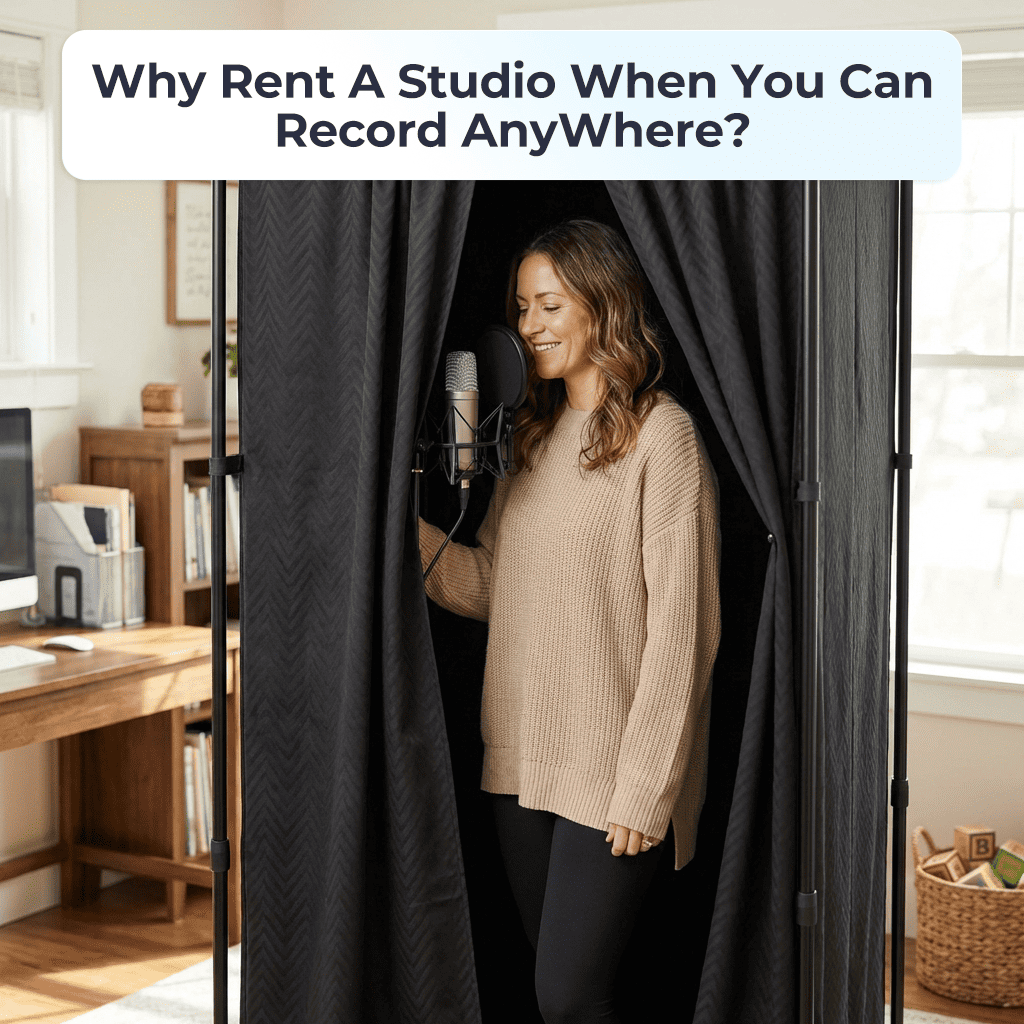 Studio-Quality Portable Vocal Booth — Kill Outside Noise, Set Up in 15 Min (KK1250)