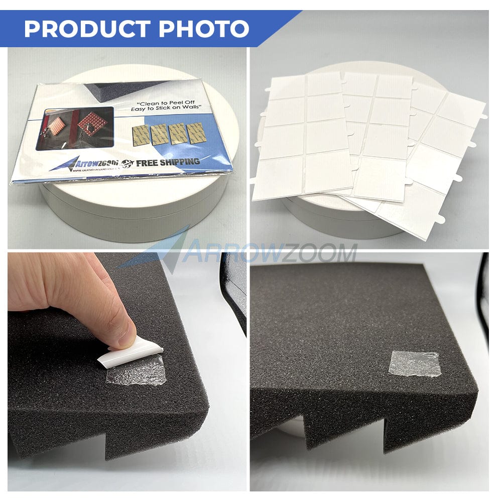 Arrowzoom 24 Pcs Transparent Easy Mounting Sticky Tabs Double Sided Acoustic Foam Tape - KK1207 24 Pcs