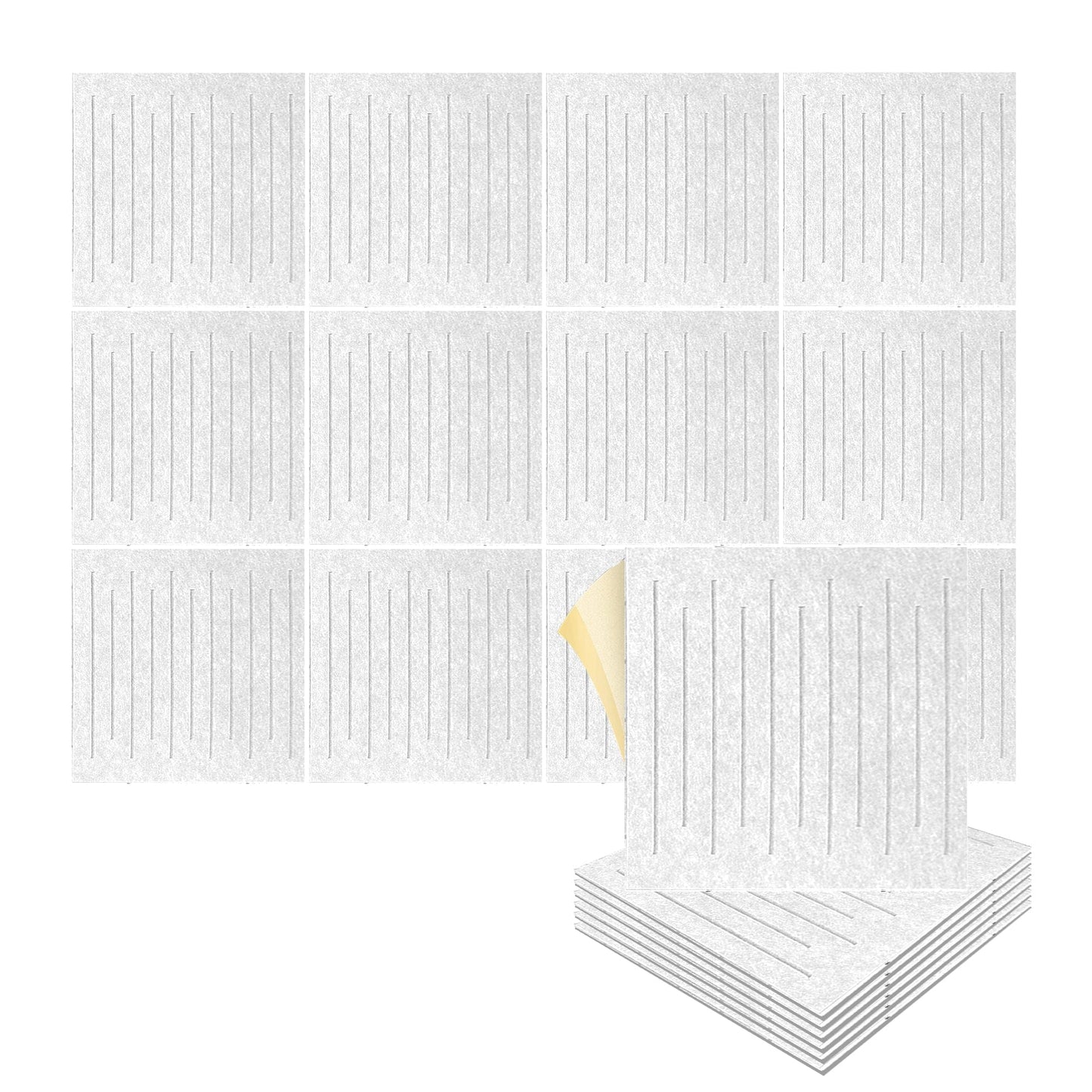 Arrowzoom Soundwave 3D Square Polyester Felt Art Panels - KK1393