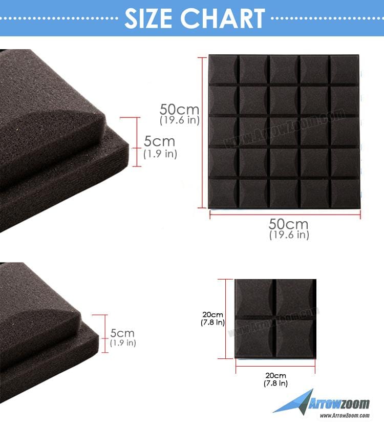 Arrowzoom Acoustic Hemisphere Grid Foam - Solid Colors - KK1040