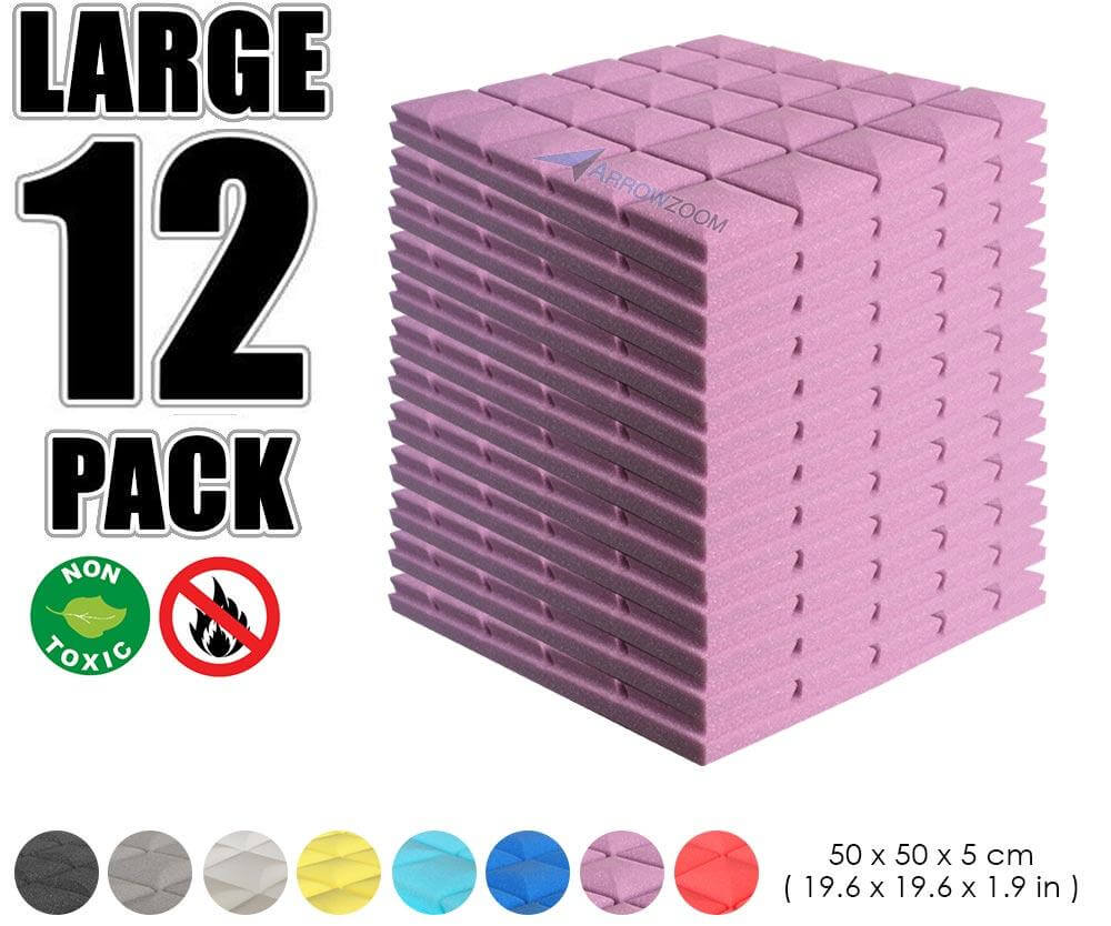 Arrowzoom Acoustic Hemisphere Grid Foam - Purple - KK1040 - Size: 12 Pieces - 50 X 50 X 5cm