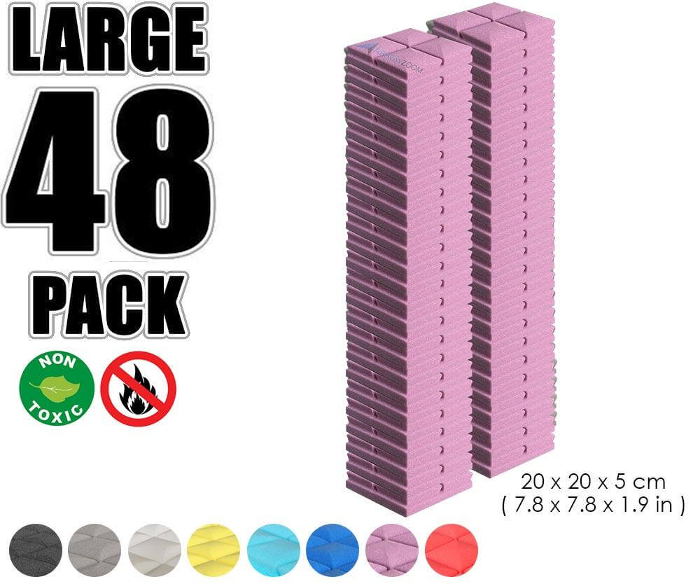 Arrowzoom Acoustic Hemisphere Grid Foam - Purple Colors - KK1040 - Size: 48 Pieces - 20 X 20 X 5cm