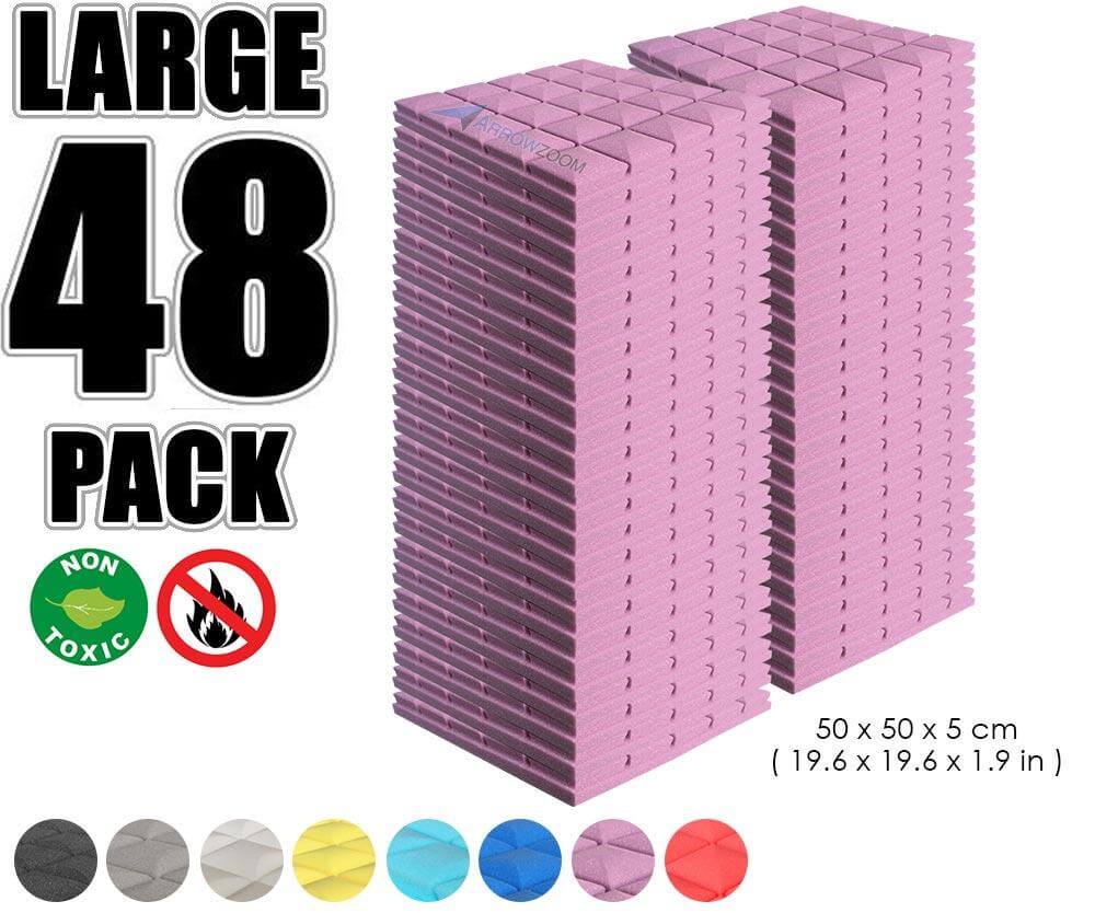 Arrowzoom Acoustic Hemisphere Grid Foam - Solid Colors - KK1040 Burgundy / 48 Pieces - 50 X 50 X 5cm / 19.6 X 19.6 X 1.9 in