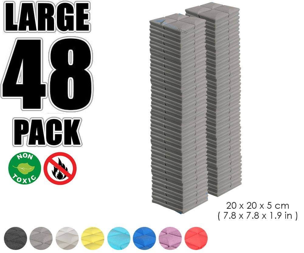 Arrowzoom Acoustic Hemisphere Grid Foam - Gray - KK1040 - Size: 48 Pieces - 20 X 20 X 5cm