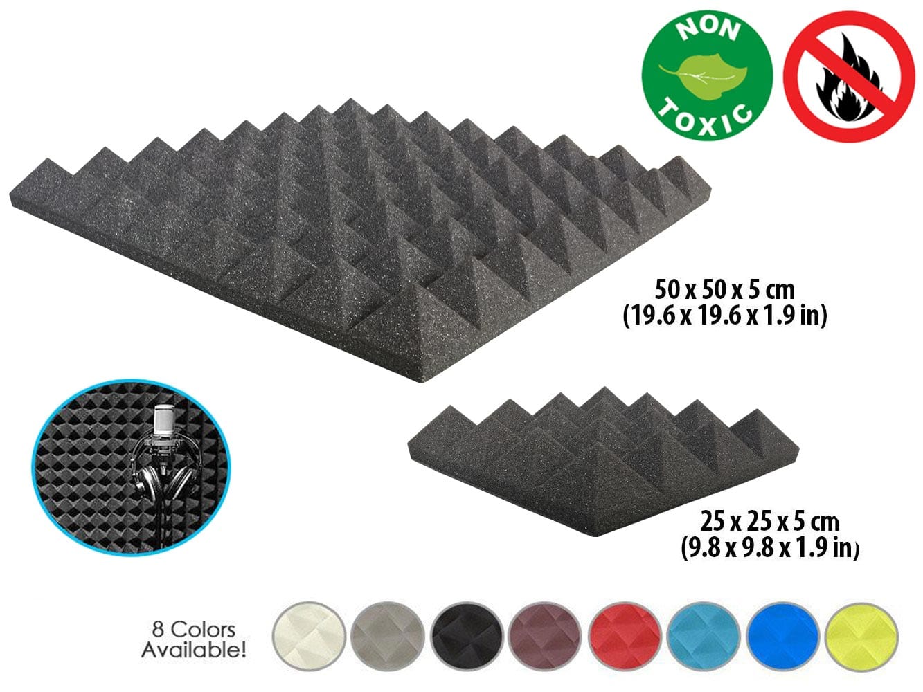 New 1 Pc Pyramid Tile Acoustic Panel Sound Absorption Studio Soundproof Foam KK1034 Arrowzoom.