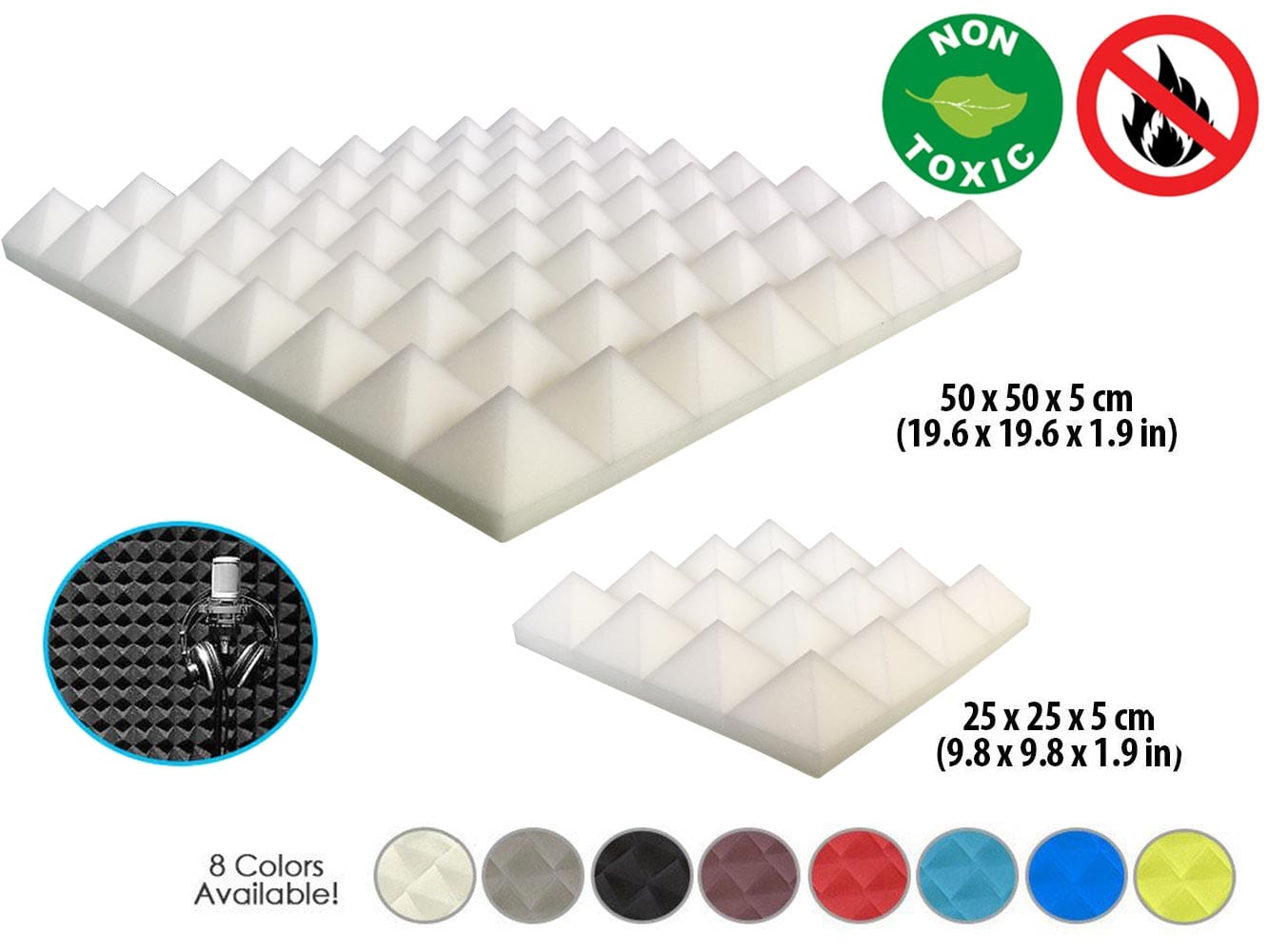 New 1 Pc Pyramid Tile Acoustic Panel Sound Absorption Studio Soundproof Foam KK1034 Arrowzoom.