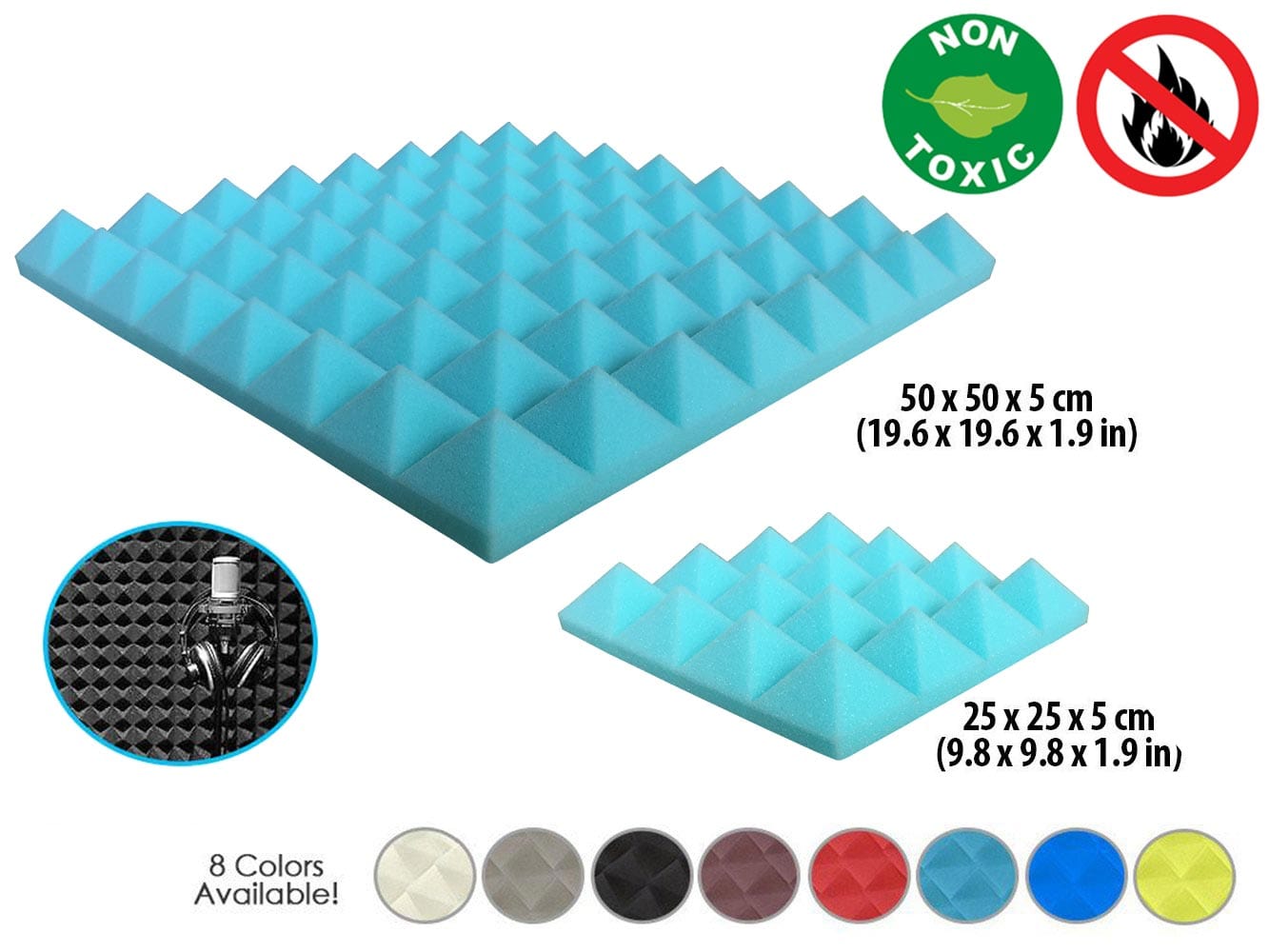 New 1 Pc Pyramid Tile Acoustic Panel Sound Absorption Studio Soundproof Foam KK1034 Arrowzoom.