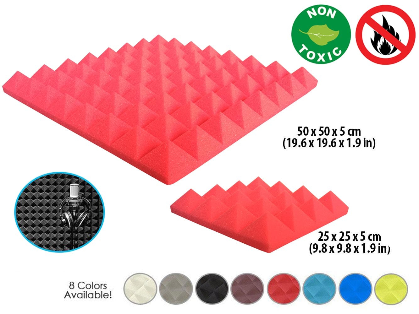 New 1 Pc Pyramid Tile Acoustic Panel Sound Absorption Studio Soundproof Foam KK1034 Arrowzoom.