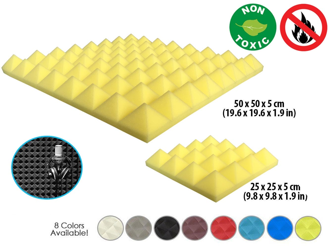 New 1 Pc Pyramid Tile Acoustic Panel Sound Absorption Studio Soundproof Foam KK1034 Arrowzoom.