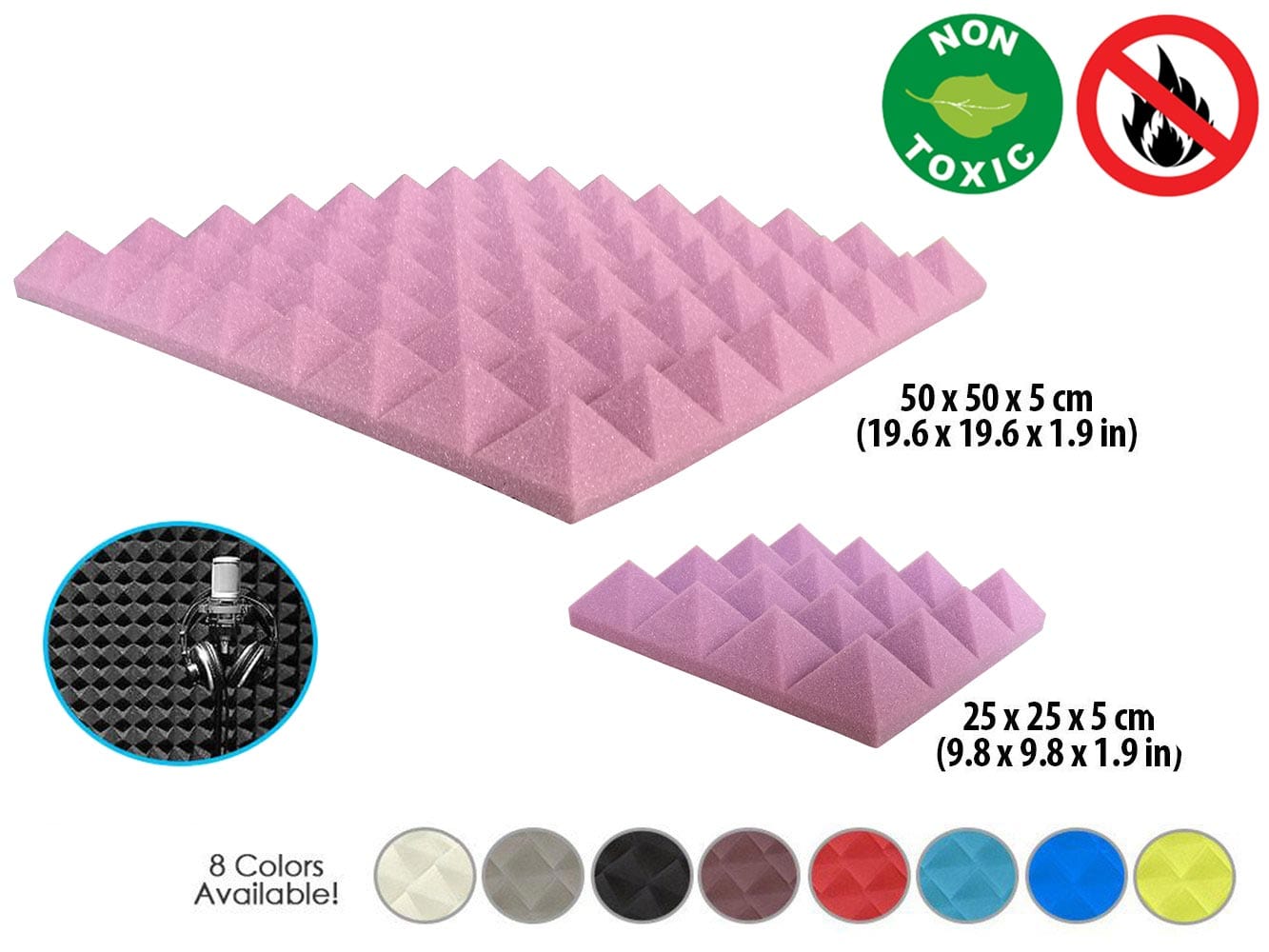 New 1 Pc Pyramid Tile Acoustic Panel Sound Absorption Studio Soundproof Foam KK1034 Arrowzoom.
