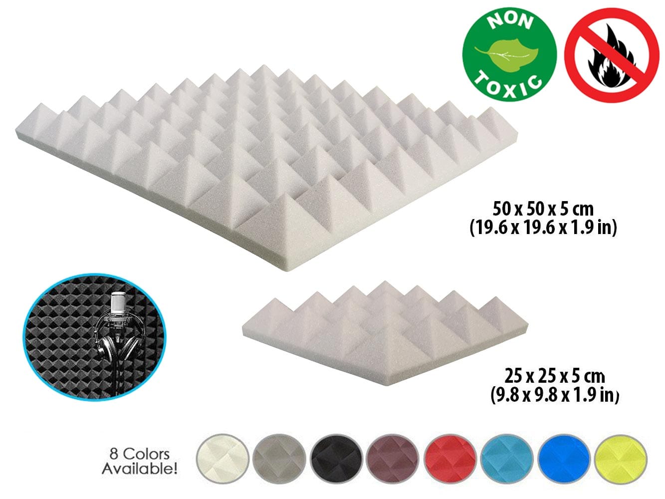 New 1 Pc Pyramid Tile Acoustic Panel Sound Absorption Studio Soundproof Foam KK1034 Arrowzoom.