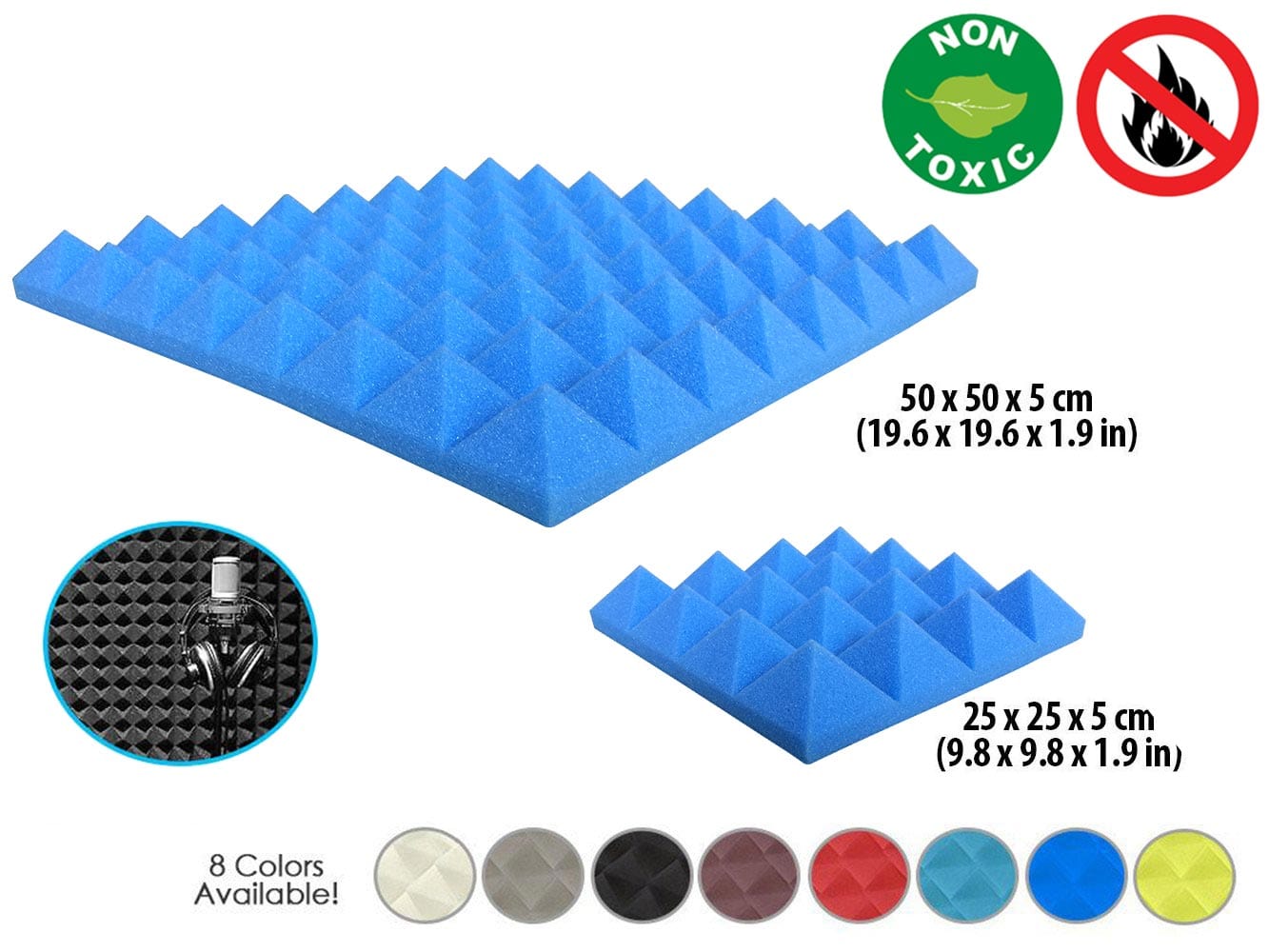 New 1 Pc Pyramid Tile Acoustic Panel Sound Absorption Studio Soundproof Foam KK1034 Arrowzoom.