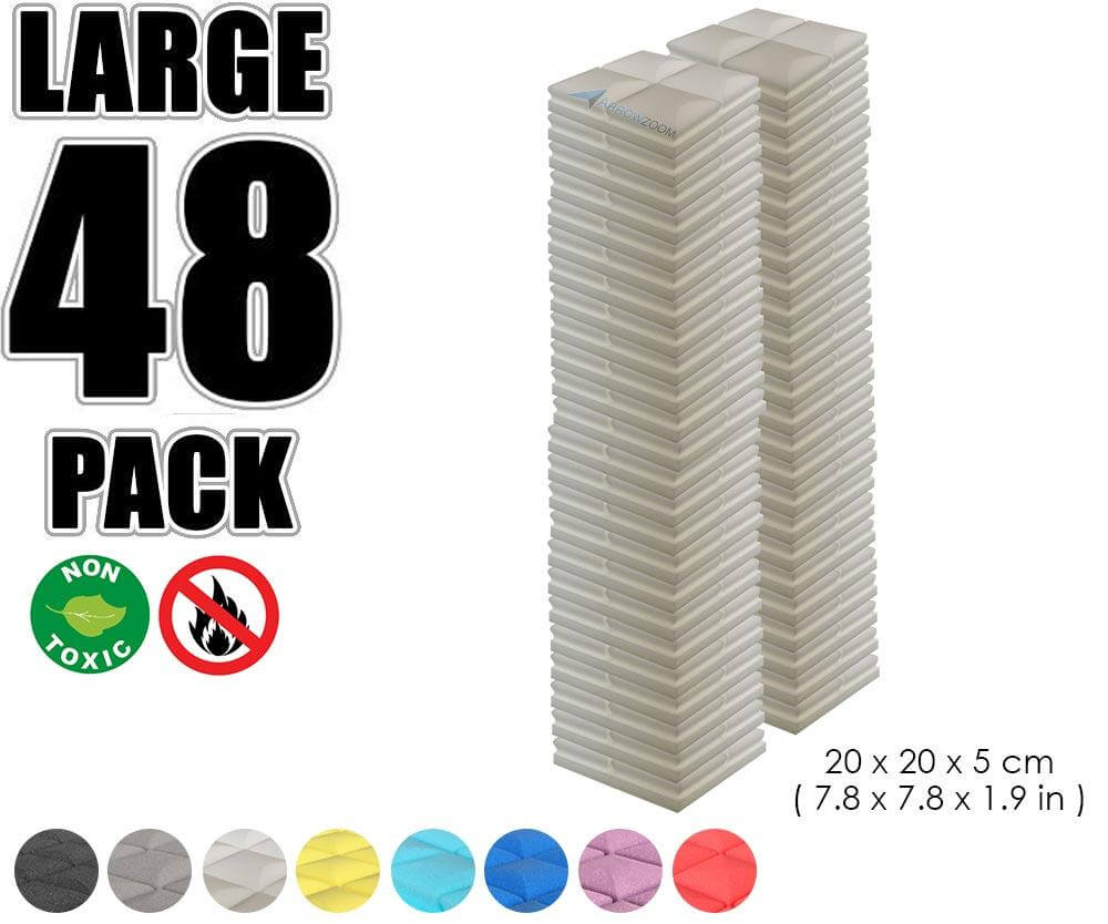 Arrowzoom Acoustic Hemisphere Grid Foam - White- KK1040 - Size: 48 Pieces - 20 X 20 X 5cm