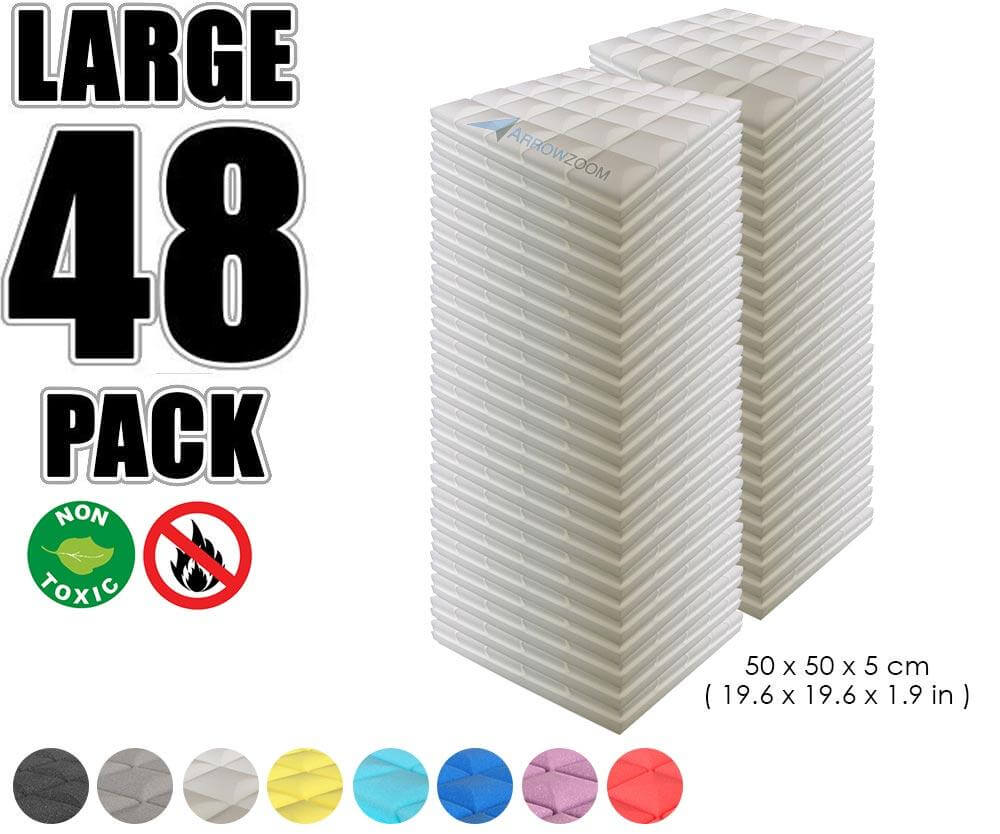 Arrowzoom Acoustic Hemisphere Grid Foam - White - KK1040 - Size: 48 Pieces - 50 X 50 X 5cm