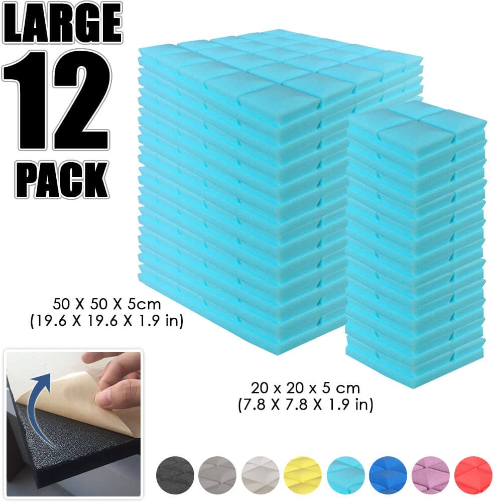 Arrowzoom Hemisphere Grid Adhesive Backed Series Acoustic Foam - Solid Colors - KK1056 12 PIECES - 20 x 20 x 5 cm / Baby Blue