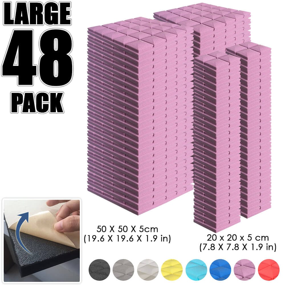 Arrowzoom Hemisphere Grid Adhesive Backed Series Acoustic Foam - Solid Colors - KK1056 48 PIECES - 20 x 20 x 5 cm / Burgundy