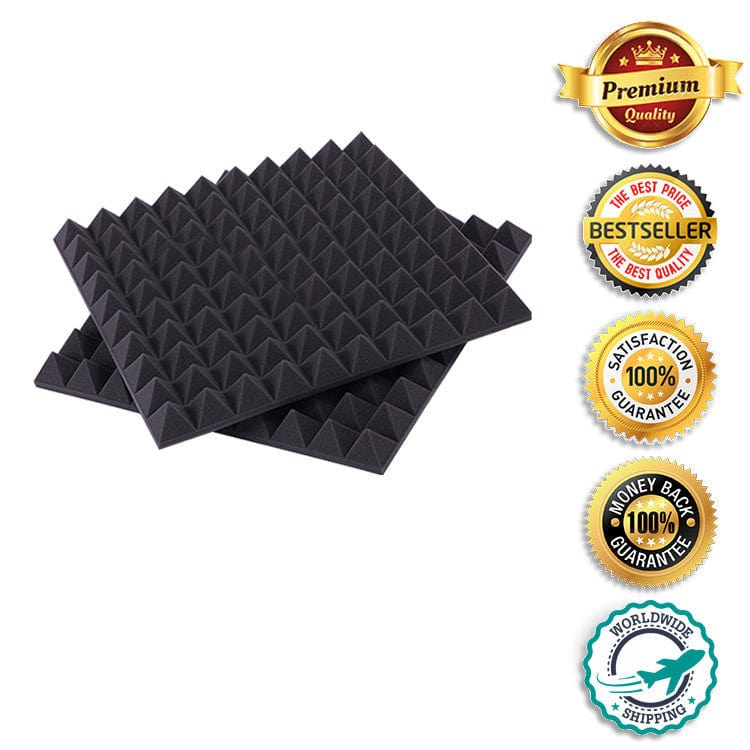 New Pyramid Adhesive Backed Tiles Acoustic Panels Sound Absorption Studio Soundproof Foam 7 Colors KK1053 Arrowzoom.