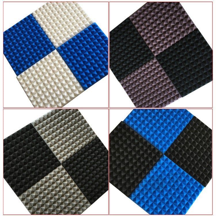 New Pyramid Adhesive Backed Tiles Acoustic Panels Sound Absorption Studio Soundproof Foam 7 Colors KK1053 Arrowzoom.