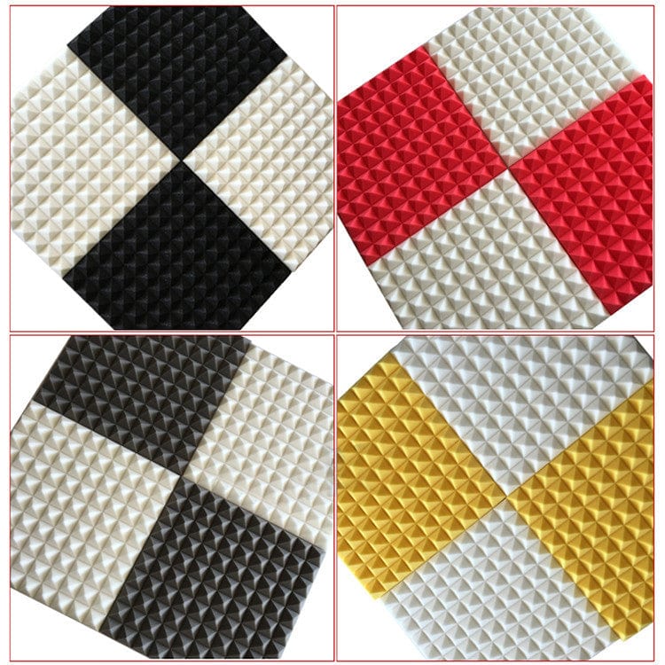 New Pyramid Adhesive Backed Tiles Acoustic Panels Sound Absorption Studio Soundproof Foam 7 Colors KK1053 Arrowzoom.