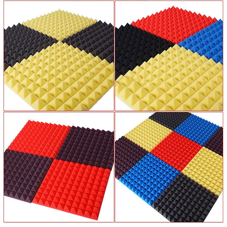 New Pyramid Adhesive Backed Tiles Acoustic Panels Sound Absorption Studio Soundproof Foam 7 Colors KK1053 Arrowzoom.