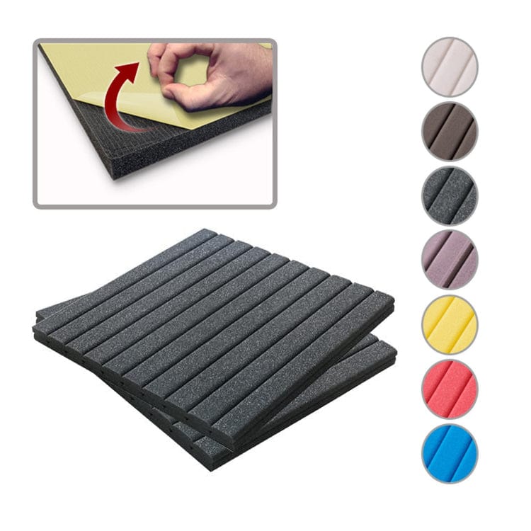 New Wedge Adhesive Backed Tiles Acoustic Panels Sound Absorption Studio Soundproof Foam 7 Colors KK1054