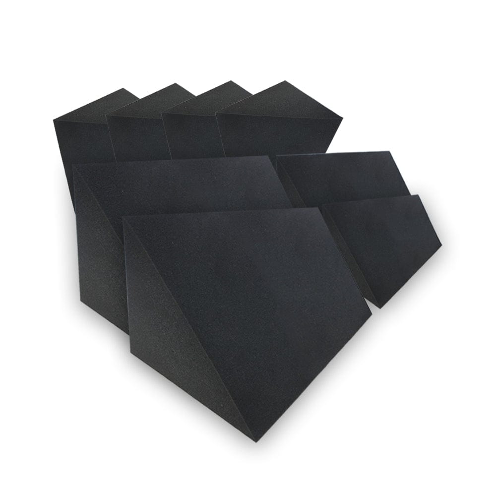 Arrowzoom Triangle Corner Bass Trap Series Solid Colors KK1161 8 Pieces - 60 x 30 x 25 cm /23.6 x 11.8 x 9.8 in / Black