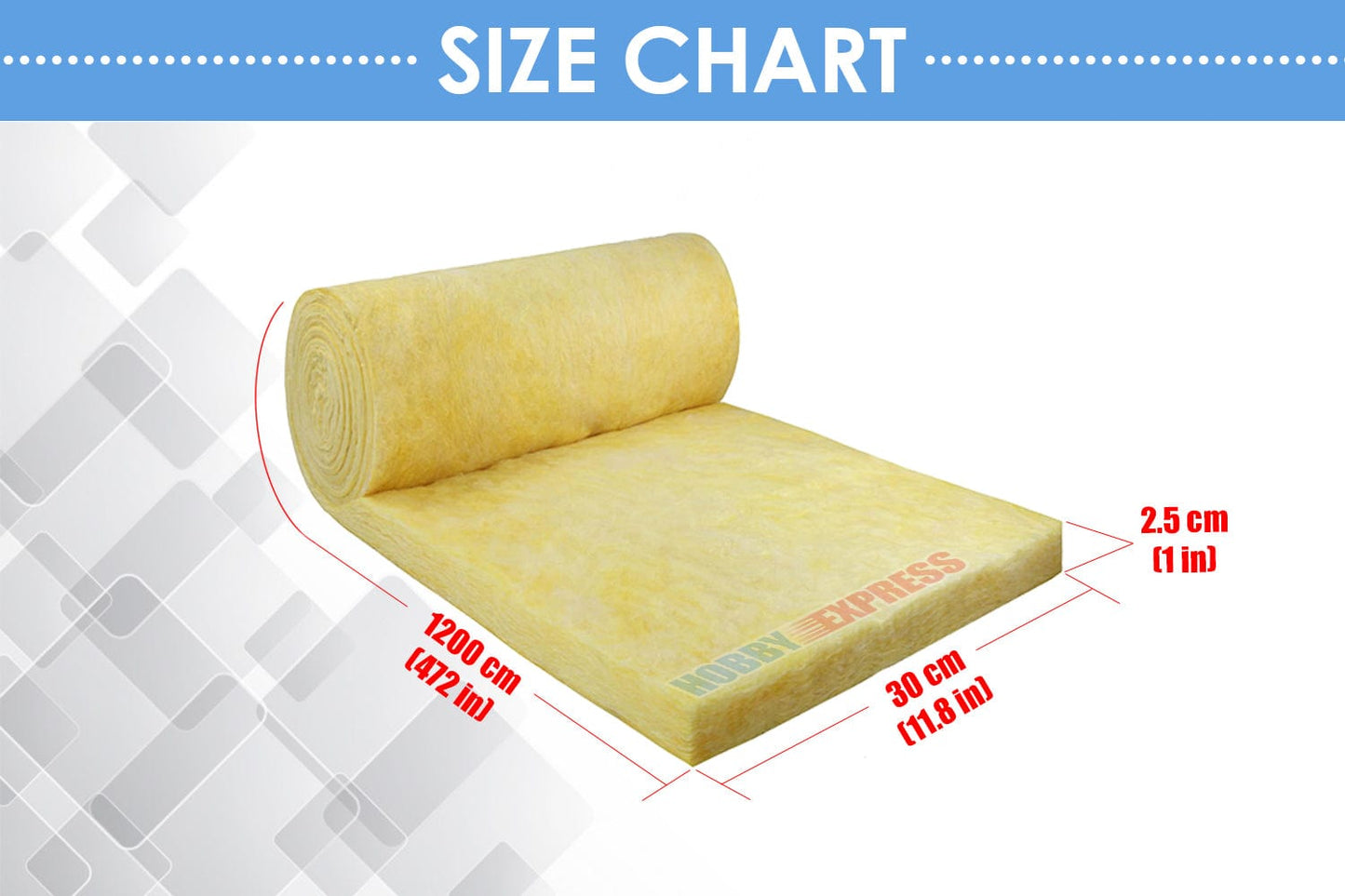 HOBBY EXPRESS - MINERAL GLASS WOOL ROLL (1156)