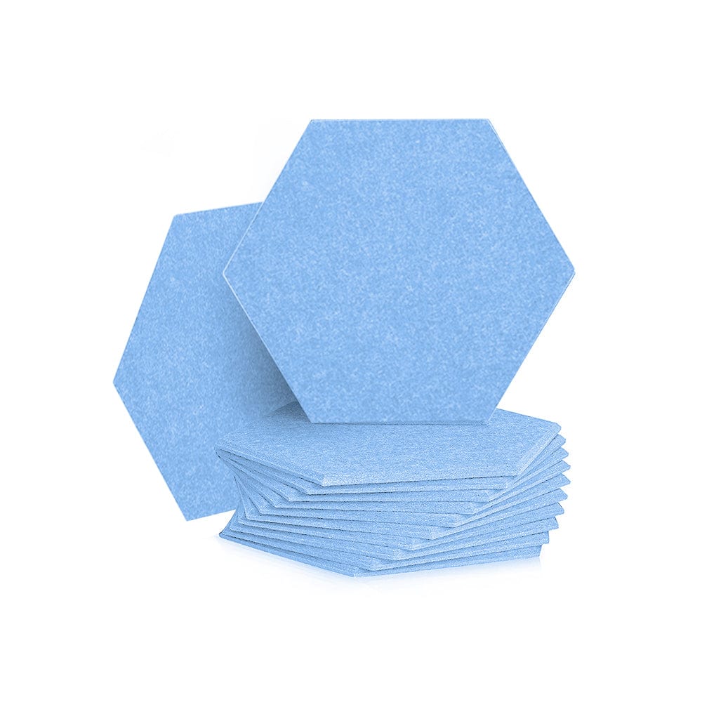 Arrowzoom Hexagon Felt Sound Absorbing Wall Panel - Solid Color - KK1224 Baby Blue / 12 pieces - 26 x 30 x 1cm