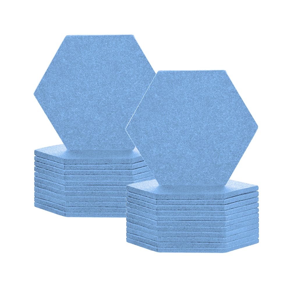 Arrowzoom Hexagon Felt Sound Absorbing Wall Panel - Solid Color - KK1224 Baby Blue / 24 pieces - 17 x 20 x 1cm