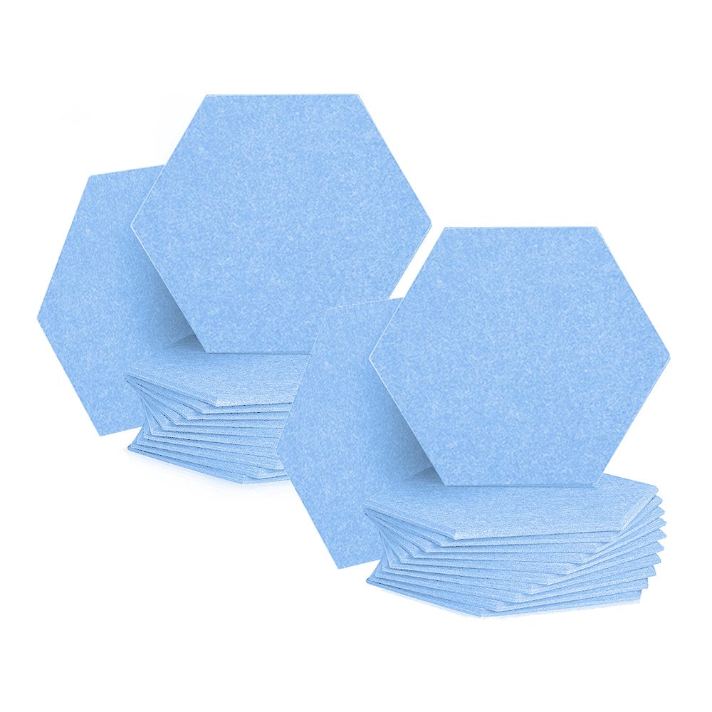 Arrowzoom Hexagon Felt Sound Absorbing Wall Panel - Solid Color - KK1224 Baby Blue / 24 pieces - 26 x 30 x 1cm