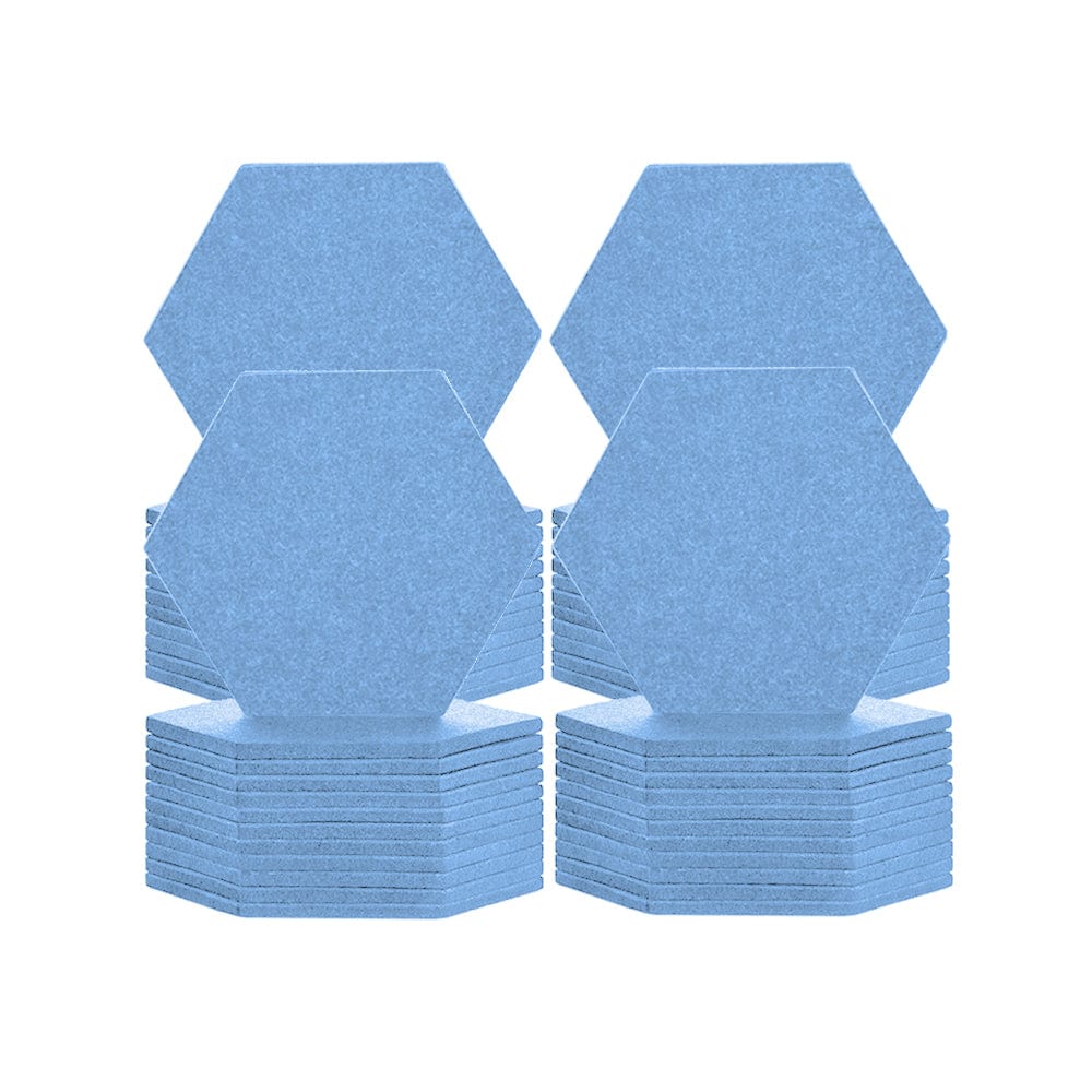 Arrowzoom Hexagon Felt Sound Absorbing Wall Panel - Solid Color - KK1224 Baby Blue / 48 pieces - 17 x 20 x 1cm