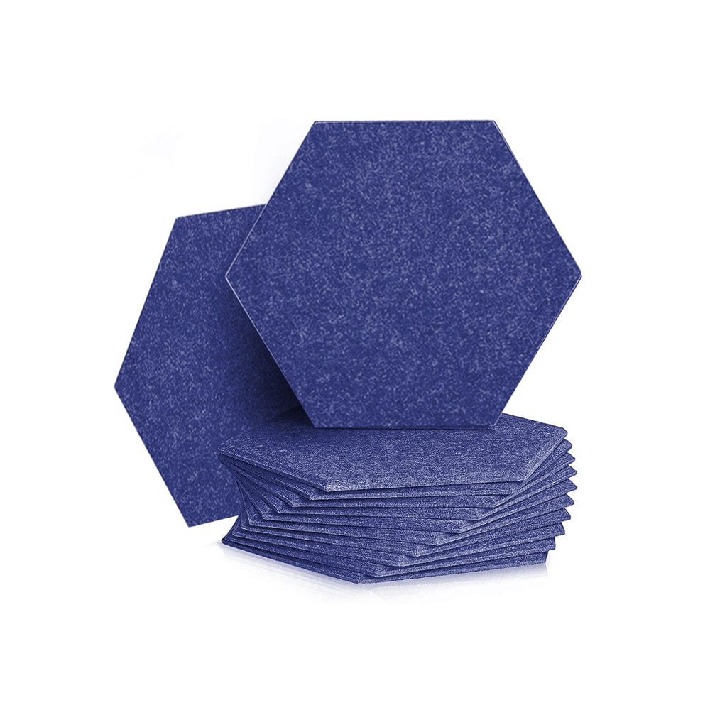 Arrowzoom Hexagon Felt Sound Absorbing Wall Panel - Solid Color - KK1224 Blue / 12 pieces - 26 x 30 x 1cm