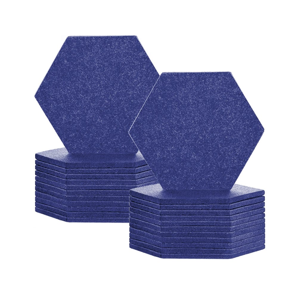 Arrowzoom Hexagon Felt Sound Absorbing Wall Panel - Solid Color - KK1224 Blue / 24 pieces - 17 x 20 x 1cm