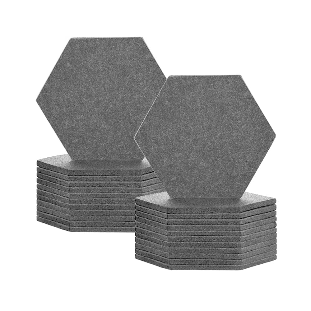 Arrowzoom Hexagon Felt Sound Absorbing Wall Panel - Solid Color - KK1224 Gray / 24 pieces - 17 x 20 x 1cm