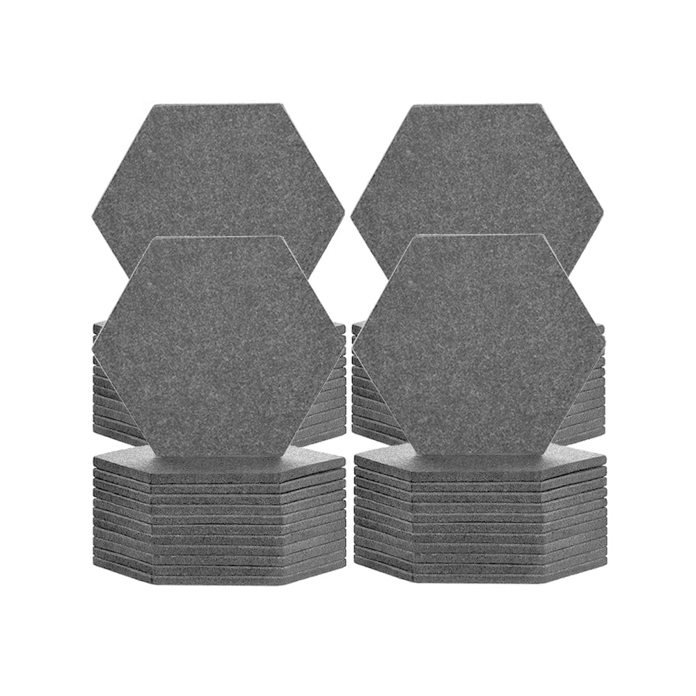 Arrowzoom Hexagon Felt Sound Absorbing Wall Panel - Solid Color - KK1224 Gray / 48 pieces - 17 x 20 x 1cm