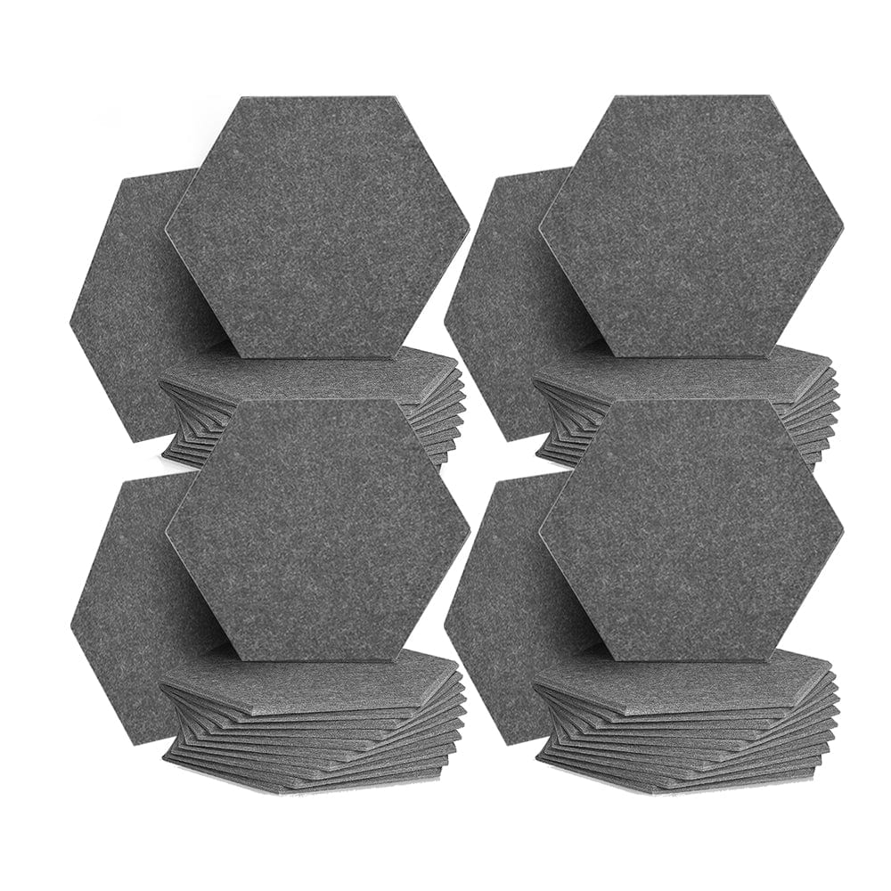 Arrowzoom Hexagon Felt Sound Absorbing Wall Panel - Solid Color - KK1224 Gray / 48 pieces - 26 x 30 x 1cm