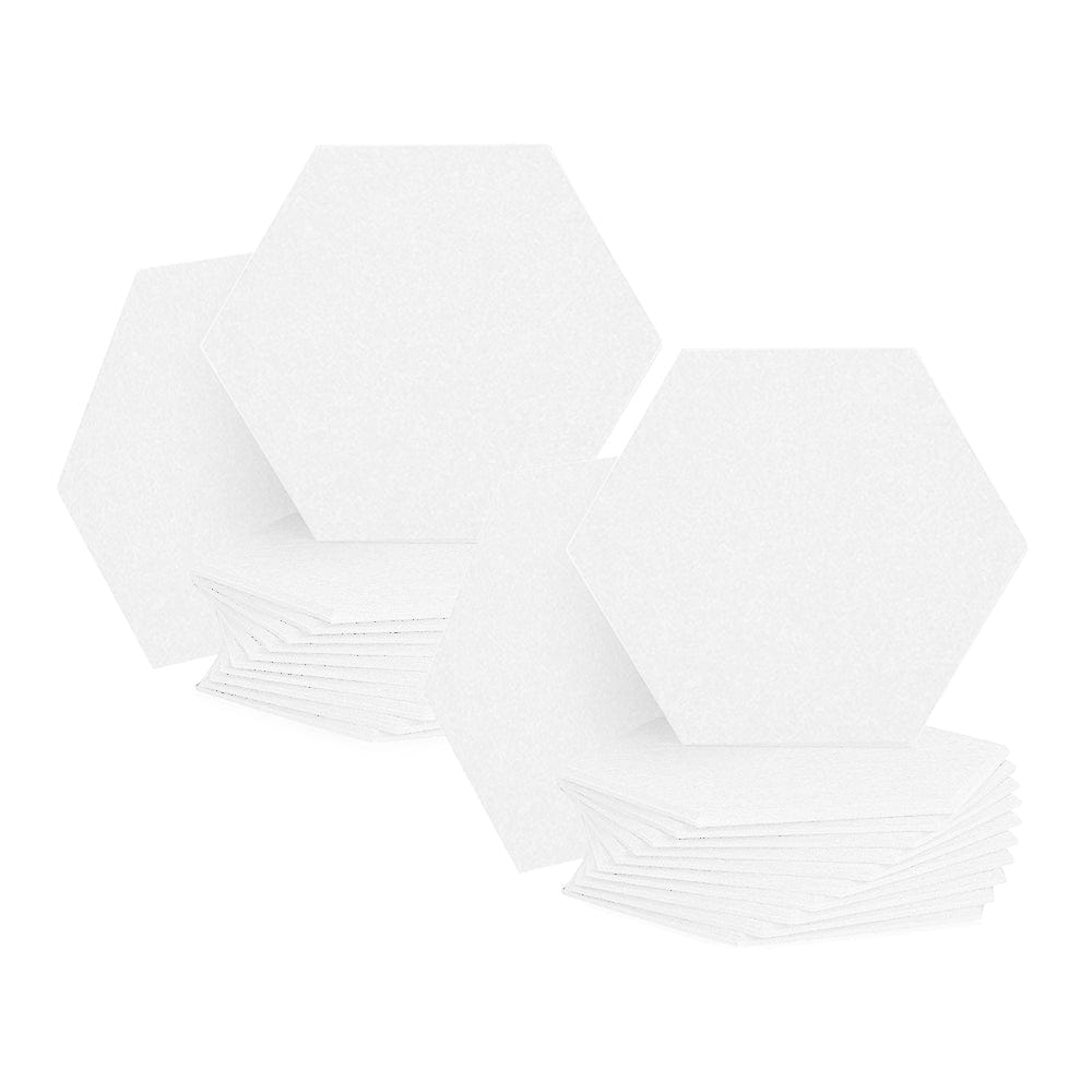 Arrowzoom Hexagon Felt Sound Absorbing Wall Panel - Solid Color - KK1224 White / 24 pieces - 26 x 30 x 1cm