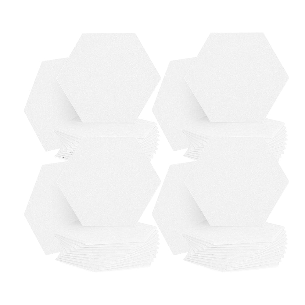 Arrowzoom Hexagon Felt Sound Absorbing Wall Panel - Solid Color - KK1224 White / 48 pieces - 26 x 30 x 1cm