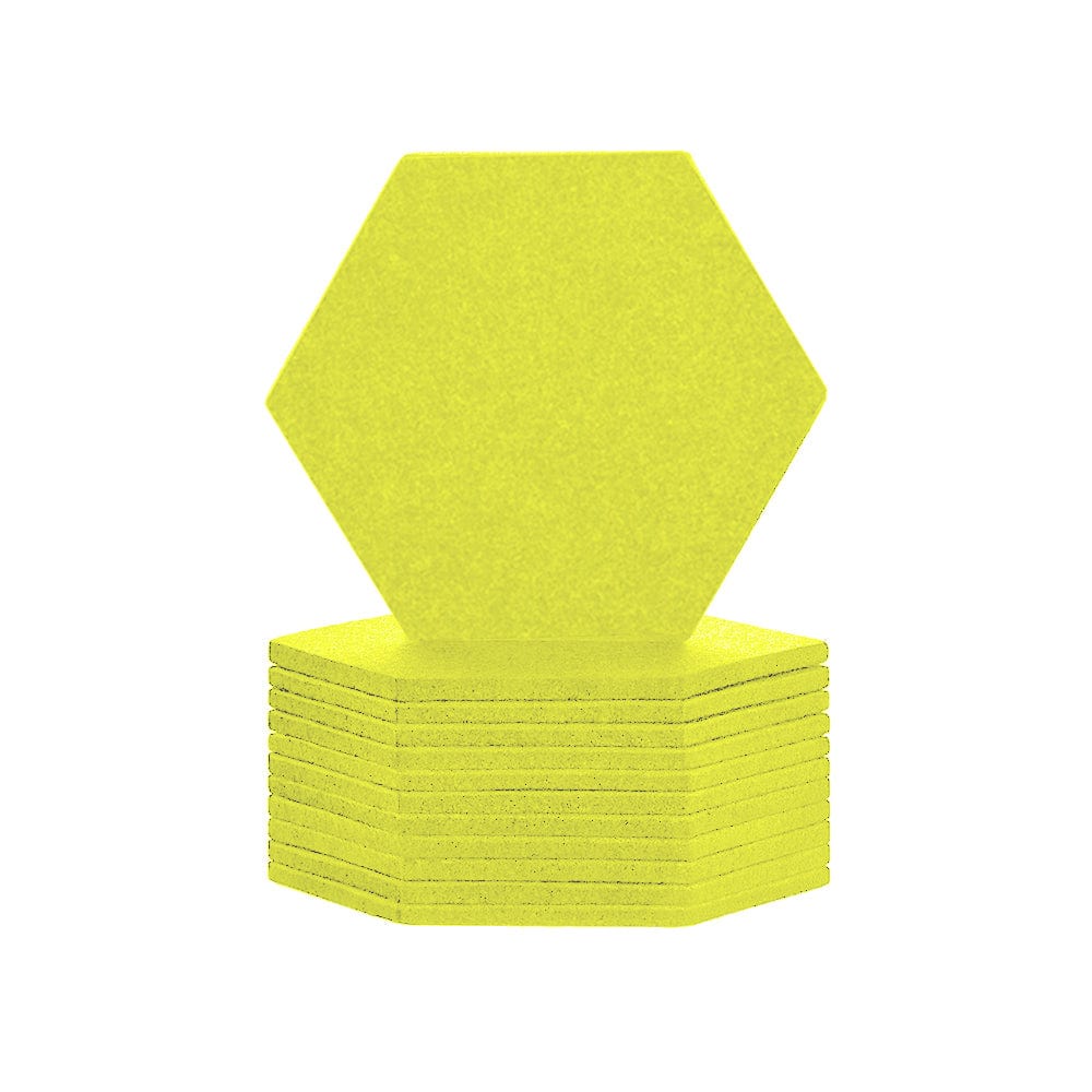 Arrowzoom Hexagon Felt Sound Absorbing Wall Panel - Solid Color - KK1224 Yellow / 12 pieces - 17 x 20 x 1cm