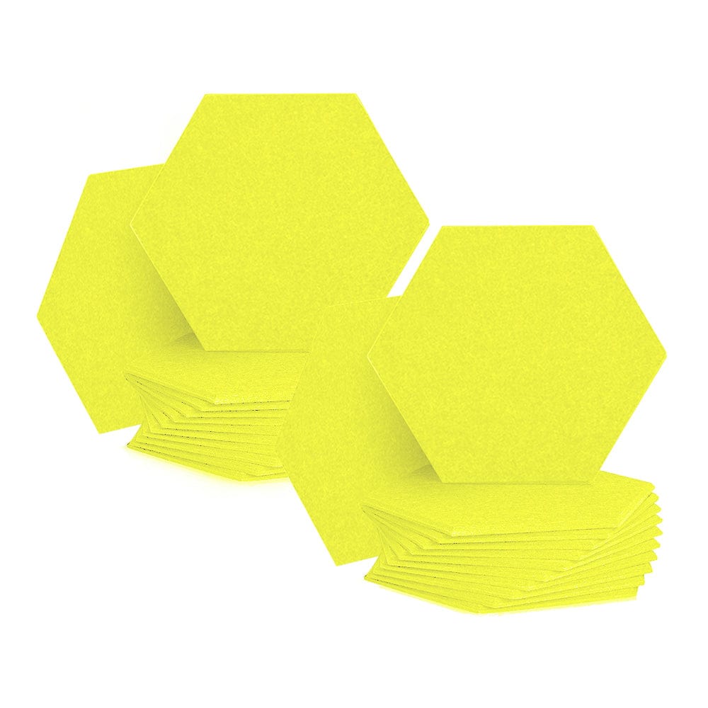 Arrowzoom Hexagon Felt Sound Absorbing Wall Panel - Solid Color - KK1224 Yellow / 24 pieces - 26 x 30 x 1cm