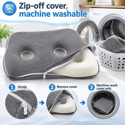 Arrowzoom Better Sleep 2 Ear Hole Memory Foam Pillow and Soundproof Ear Muffs KK1482