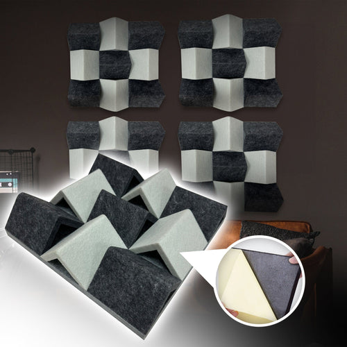 Arrowzoom Black and White 3D Felt Sound Diffuser - KK1429