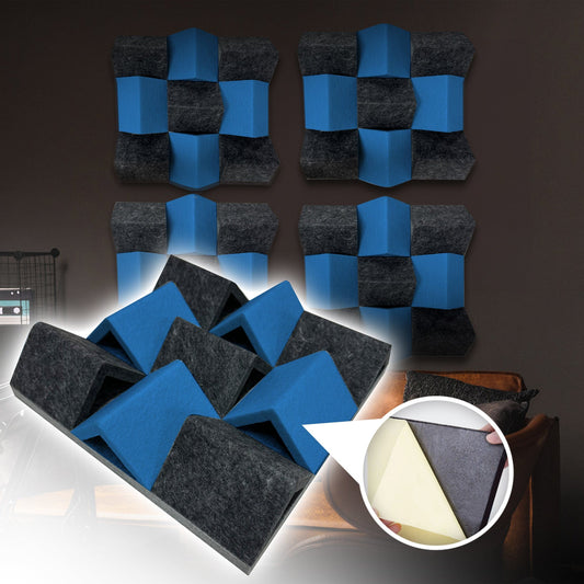 Arrowzoom Blue and Black 3D Felt Sound Diffuser - KK1433