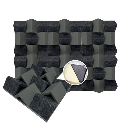 Arrowzoom Black and Gray 3D Felt Sound Diffuse - KK1430 Black and Gray / 30x30cm / 1